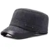 Gorra plana de invierno para hombres de mediana edad y ancianos, para papá y abuelo, a prueba de frío para exteriores, engrosada con forro polar para abrigar, gorra de algodón