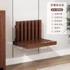 Mesita de Noche 2026 Modelo Nuevo Madera Maciza Plegable Alternativa Creativa a la Mesita de Noche Madera Maciza Pura Estantería de Dormitorio Almacenamiento en Pared