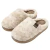 Pantuflas de Algodón Peludo Retro Hamuding para Mujer, Ropa de Casa de Invierno, Felpa Plus Cálida, Suela Gruesa, Antideslizantes, Punta Cerrada, Pantuflas Peludas, Zapatos para Exteriores