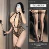 Lencería sexy sexy colgante de remache estampado de leopardo mono de entrepierna abierta encanto salvaje caliente uniforme de chica leopardo 8580