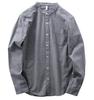 Camisa de algodón con cuello lijado estilo Hong Kong de otoño para hombre, camisa elegante de manga larga estilo coreano, chaqueta informal