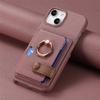 Adecuado para funda de teléfono móvil Apple 18Promax, funda con patrón de lichi de color sólido con borde de aceite, ranura para tarjeta y anillo, funda protectora para Iphone18
