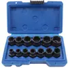 Juego de 13 Piezas para Remover Tuercas Dañadas, Herramienta para Remover Tornillos con Rosca Rota y Cabeza Dañada, Kit Profesional para Remover Tuercas de Rueda