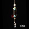 Campana de viento de columna de cristal natural de doble punta, colgante de cuarzo, estrella hecha a mano, sol, colgante para ventana, regalo decorativo