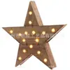 Novo estilo de madeira compensada de Natal estrela de cinco pontas ornamentos de iluminação escultura em compensado retro efeito envelhecido iluminação
