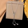 Cross-border Color-free Ball Pull ajustável colar feminino nicho longo suéter acessórios high-end clavícula corrente para mulheres