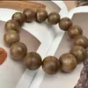 Pulsera de Madera de Agarwood Natural con Nudos Naturales para Mujer, Material Auténtico Viejo para Hombre, Cuentas de Oración Budistas, Pulsera para Ayudar a Dormir