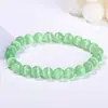 Pulseiras de Jade e Ágata Mais Vendidas Transfronteiriças para Homens e Mulheres, Série Verde Fresco, Pedra Olho de Gato, Pulseiras de Pedra Natural, Atacado de Fábrica