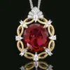 2024 nueva joyería Huabi cobre chapado en oro simulación corindón rojo cepillado vintage colgante 18*20 al por mayor