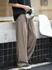Pantalones Casuales Retro de Seda de Hielo Fluidos para Hombre, Pantalones Largos de Verano Finos Holgados de Pierna Recta, Básicos Versátiles Frescos y Transpirables