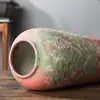 Jarrón de Cerámica Jingdezhen de 35CM Estilo Retro Decoración del Hogar-Estilo Silencioso Jarrón de Flores con Sauce Plateado Jarrón Hidropónico