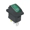 Interruptor Elétrico Certificado CQC Kcd1 Conectado Verde 3 Pinos 2 Velocidades com Luz Silicone à Prova d'Água Ponto Prateado 6A250V
