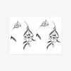 Artículo Popular Transfronterizo con un Toque de Lujo, Estilo Minimalista Oscuro, Tatuajes Temporales Únicos de Flores y Enredaderas para Mano y Oreja