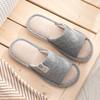 Suministro de Fábrica Estilo Japonés Simple Suela Gruesa Silenciosas Pareja Cuatro Estaciones Zapatillas de Lino Algodón y Lino Absorbentes del Sudor Zapatillas de Casa para Adultos