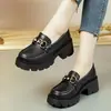 Zapatos Mocasines de Mujer Más Vendidos 2026 Otoño Nuevo Estilo Suela Gruesa Zapatos Pequeños de Cuero para Mujer Versátiles Casuales Cómodos Zapatos Mary Jane para Mujer