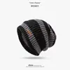 Gorro a Rayas de Invierno Estilo Japonés Nuevo para Mujer Letra Holgado para Circunferencia de Cabeza Grande Gorro de Punto Versátil Slouchy