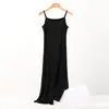 Talla Grande Gordo mm 100kg Modal Camisola Interior de Pijama Suelta Larga Anti-Exposición Falda Interior para Mujer