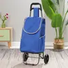 Carrito de Compras de Acero Inoxidable, Carrito Trepador de Escaleras, Carrito Grande Plegable para el Hogar para Personas Mayores, Carrito de Arrastre Manual