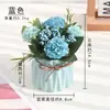 Flores de Hortensia Artificiales, Plantas Falsas, Macetas de Cerámica, Plantas en Maceta para Decoración de Sala de Estar y Aparador, Plantas de Flores Secas