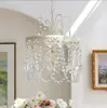 Estilo Francés Crema Media Lujo Ligero Atmósfera de Cristal Americana Habitación de Princesa Dormitorio Sala de Estar Comedor Lámparas de Araña de Cristal