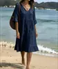 2026 Estação Independente Transfronteiriça Estilo Europeu e Americano Boêmio Babados Solto Praia Deslumbrante Vestido Feminino de Comprimento Médio