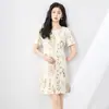 2506507-Vestido de Verano para Mujer con Lentejuelas Bordadas, Cuello Redondo, Lujo Accesible, Elegante, Manga Corta, Estilo Nanyou