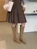 Botas altas negras estilo europeo y americano para mujer, nuevo modelo otoño 2026, con 5 cm de aumento de altura interno, botas de moda de punta cuadrada, efecto adelgazante