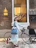 Bolso de Mano de Mezclilla Bordado en el Hombro de Encaje Dulce Artístico Retro Japonés Dulce Nuevo de Primavera y Verano