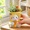 Vaso de flor fofo em formato de gato, vaso de jardinagem personalizado multifuncional criativo para plantas verdes, recipiente para plantas suculentas para casa
