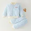 Conjunto de ropa de algodón para bebé JQ Jingqi, otoño e invierno, unisex, cálido y grueso, chaqueta acolchada y pantalones separados, chaqueta y pantalones de algodón para niños