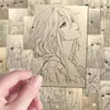 108 Adesivos de Rastreamento de Desenho de Linha de Meninas Bonitas, Figuras para Prática de Esboço de Desenho à Mão, Adesivos de Papel de Desenho para Estudantes de Arte