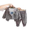 Conjunto de 3 piezas de chaqueta casual y cárdigan de nuevo estilo para niños guapos, Primavera y Otoño 2025, para niños pequeños de 1-3-4 años, Ropa infantil a la moda