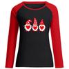 Camiseta de Manga Larga para Mujer con Estampado de Amor de Enano Anciano para el Día de San Valentín Europeo y Americano, Manga Larga Bicolor para Pareja, Venta al por Mayor