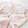 Roupas de outono para bebês Roupas de peido para meninas Super fofas Princesa Roupas Ha-ha de estilo estrangeiro Lua cheia Cem dias Roupas de uma peça