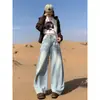 Calça Jeans Wide Leg para Mulheres 2026 Novo Estilo com Design Único, Vibe Preguiçosa Estilo Americano, Calça Reta Solta Emagrecedora Comprimento Total