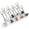 Llavero de Halloween con Botón Único Iluminado para Alivio del Estrés Botón DIY Juguete para Aliviar el Estrés Colgante Divertido Accesorio Portátil