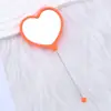 Espejo de Maquillaje de Mano con Forma de Corazón DIY Espejo con Perlas Portátil Espejo de Maquillaje de un Solo Lado Espejo de Maquillaje de Corazón de Plástico Venta al por Mayor