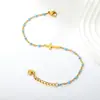 Pulsera de cuentas de semillas de esmalte de colores para joyería transfronteriza, pulsera versátil simple de oro de 18 quilates con forma de cruz, corazón, elefante para mujer