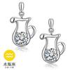 Pendientes Weihua elegantes y bonitos de estilo europeo y americano para mujer, de estilo retro, con doce constelaciones, chapados en plata, con circonitas, de fábrica al por mayor