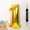 Globo digital dorado de 32 pulgadas para niños de un año, globo de aluminio para cumpleaños de adultos, fiesta digital grande, boda