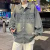 Chaqueta de mezclilla retro japonesa desgastada para hombres y mujeres, otoño 2026, estilo callejero moderno, abrigo casual holgado versátil para parejas