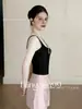 Bañador Satín Rosa BalletVacaciones Sexy Deseo Puro Vestido Negro con Tirantes Adelgazante Traje de Baño sin Mangas para Mujer