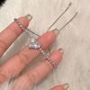 Pulseira Ajustável Quadrada de Coração com Contas de Vidro de Zircônia Europeia e Americana, Pulseira da Moda Tendência, Joia de Luxo Leve e Sofisticada para Mulheres