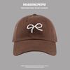 Gorra de béisbol con lazo de perla para mujer, estilo coreano, suave, con protección solar para exteriores, ideal para estudiantes.