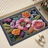 Tapete de piso de diatomeas floral transfronterizo para entrada de casa, resistente a la suciedad y fácil de limpiar, tapete para pies que remueve el polvo para puerta