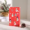 Comércio exterior Saco de presente de boca plana de papel Kraft Saco de embalagem de presente de feriado para festa de Natal Embalagem de saco de papel Atacado no local