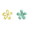 Pendientes Coreanos de Flor de Color Contrastante Dopamina, Pendientes Pequeños Frescos y Dulces de Temperamento Gota de Aceite, Pendientes de Moda Corazón de Niña