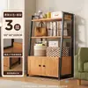 Estante de Armazenamento de Chão Multicamadas com Porta de Armário Prateleira de Exibição Doméstica Armário Doméstico Prateleira Trapezoidal Multifuncional