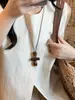 Colar Pingente Oval Boêmio Retrô Corrente de Clavícula Elegante Fashion Nicho Acessível Luxo Joias de Alto Padrão