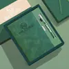 Caja de Regalo para Cuaderno A5 Traje Logo Impreso Personalizado Oficina de Negocios Bloc de Notas de Cuero Suave Regalo de Acompañamiento Simple Recuerdo